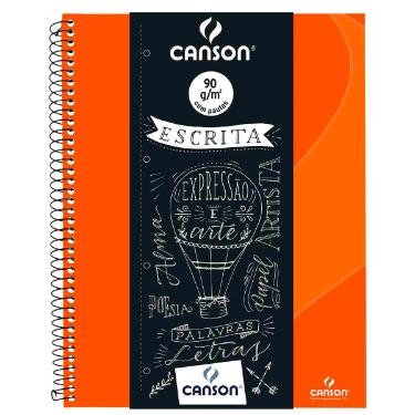 Caderno Escrita 90 G/m� A4+ Pautado Laranja Com 80 Folhas Canson