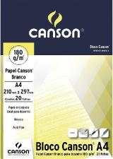 Bloco Desenho 180 g/m� Estudante Branco A-4 21,0 x 29,7 cm com 20 Folhas Canson
