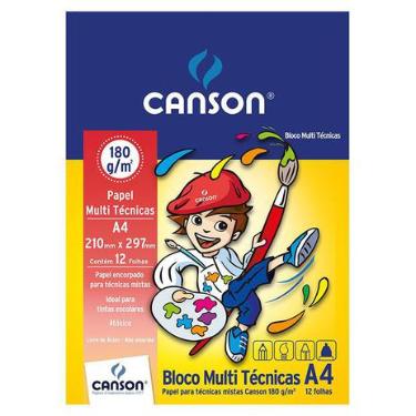 BLOCO MULTI TECNICAS A4 180G 12 FOLHAS 66667500 - CANSON