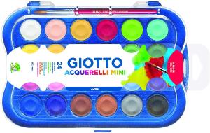 Aquarela Mini Pastilha 23mm Estojo 24 Cores Giotto