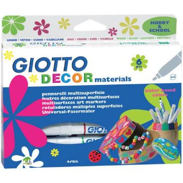 Caneta Permanente Giotto Deco Materiais 006 Cores