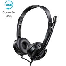 FONE HEADSET COM MICROFONE SEM RUIDO USB PC NOTEBOOK PRETO RA020