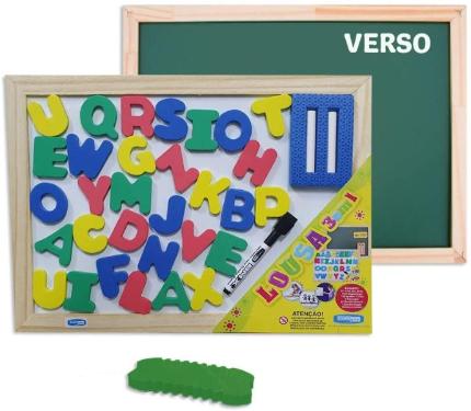 LOUSA INFANTIL 3 EM 1 MAGNETICA BRANCA E VERDE 40X30 CORTIARTE