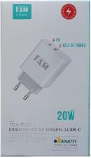 CARREGADOR DE VIAGEM 1USB QC3.0/TURBO 20W FCAPD29