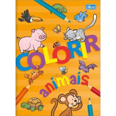 �LBUM COLORIR ANIMAIS 8 FOLHAS TILIBRA