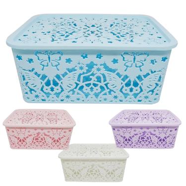 Caixa Organizadora Butterflys 25x19,5cm em Pl�stico Cores Sortidas Sutt Comercio