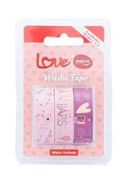 Washi Tape Fita Adesiva Love 15mm x 3m Molin