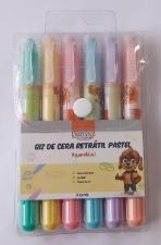 Giz de Cera Retraril Pastel Aquarelavel 6/cores BRW