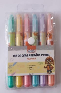 Giz de Cera Retraril Pastel Aquarelavel 6/cores BRW