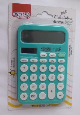 CALCULADORA DE MESA BRW VERDE AGUA CC4004