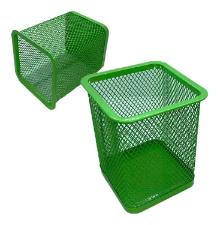 Porta Canetas Quadrado De Metal Aramado Diversas Cores