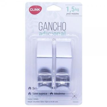 Kit 2 Ganchos Inox 8,5X2,5Cm - Clink