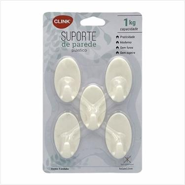 Gancho Adesivo de Parede 5 Pecas CLINK