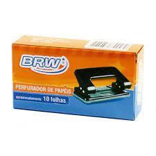 Perfurador de Papel A�o 10 Folhas Preto Brw - Unit�rio - PF1000