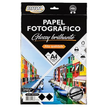 Papel Fotogr�fico Glossy A4 150 Gramas 20 Folhas Brilhante BRW - PP2015