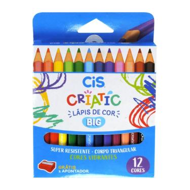 L�pis de Cor 12 Cores Big Criatic Cis + 1 apontador gr�tis Cis