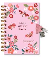 DI�RIO COM CHAVE FINA IDEA 84 FOLHAS BORBOLETAS 4360
