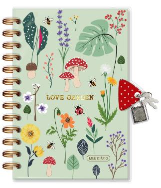 DIARIO COM CHAVE FINA IDEA 84 FOLHAS LOVE GARDEN 4363