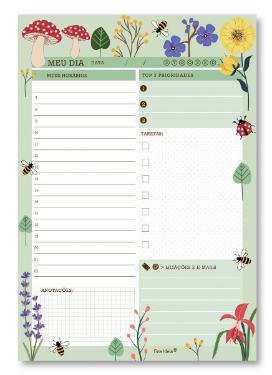 BLOCO TAREFAS DO DIA FINA IDEA 80FOLHAS LOVE GARDEN 2698