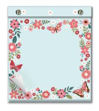 BLOCO OFFICE COM PINOS FINA IDEA 200 FOLHAS BORBOLETAS VERDE 2801