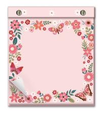 BLOCO OFFICE COM PINOS FINA IDEA 200 FOLHAS BORBOLETAS SALM�O 2800