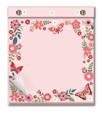 BLOCO OFFICE COM PINOS FINA IDEA 200 FOLHAS BORBOLETAS SALM�O 2800