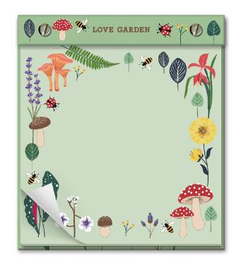 BLOCO OFFICE COM PINOS FINA IDEA 200 FOLHAS LOVE GARDEN 2809