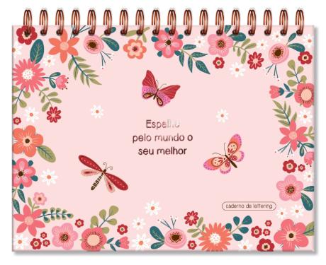 CADERNO LETTERING FINA IDEA 40 FOLHAS BRANCAS BORBOLETAS 5318