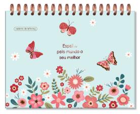 CADERNO LETTERING FINA IDEA 40 FOLHAS PRETAS BORBOLETAS 5357