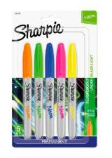 Marcador Permanente Fino Neon C/ 5 Cores - Sharpie