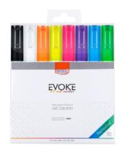 Giz l�quido 3mm 8un 4gr Cores Neon Blister EVOKE BRW