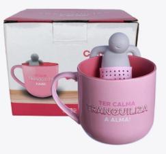 Caneca com Infusor Amizade Eterna - ZonaCriativa