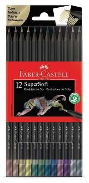 L�pis De Cor Super Soft 12 Cores Met�licas Faber Castell