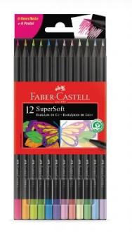 L�pis De Cor Supersoft 6 Neon + 6 Pastel 120712softnp Faber-castell