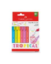 CANETA FINE PEN COLORS TROPICAL COM 6 CORES FABER CASTELL