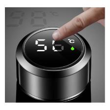 Garrafa T�rmica Inox Visor De Temperatura Display Led 480Ml