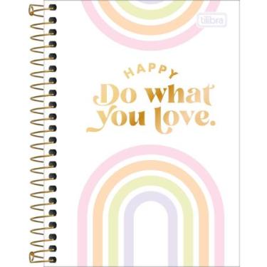CADERNETA ESPIRAL CAPA DURA 1/8 HAPPY COLORS 80 FOLHAS TILIBRA