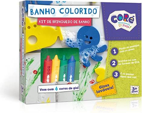 BRINQUEDO TOYSTER BANHO COLORIDO 11 PE�A EVA COM 4 CORES DE GIZ 2603