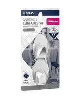 Gancho De Metal Inox Com Adesivo de Fixa��o 2 Pe�as Atlas