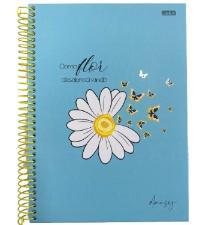 Caderno Espiral Tamanho Universit�rio 10 Mat�rias 160 folhas Daisy S�o Domingos