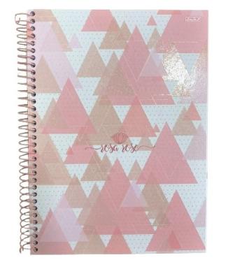 Caderno Espiral Tamanho Universit�rio 10 Mat�rias 160 folhas Rosa Rose S�o Domingos
