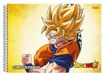 Caderno Desenho Cartografia Espiral 60 Folhas Dragon Ball S�o Domingos