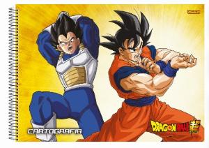 Caderno Desenho Cartografia Espiral 60 Folhas Dragon Ball S�o Domingos