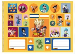 Caderno Desenho Cartografia Espiral 60 Folhas Dragon Ball S�o Domingos