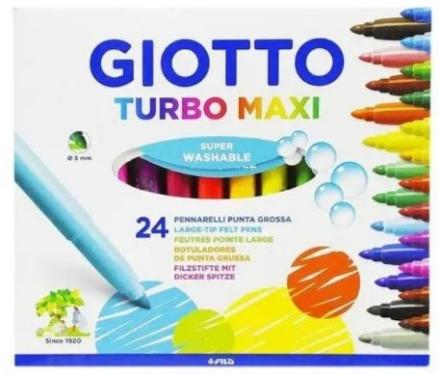 Canetinha Hidrocor Turbo Maxi Com 24 Cores  Giotto