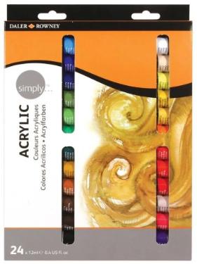 Estojo Tinta Acr�lica Daler Rowney com 24 Cores 12 ml Simply