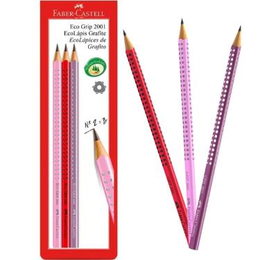EcoL�pis Grafite Preto 3 Unidades Grip 2001 - Faber Castell