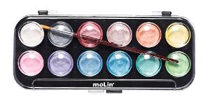 Aquarela Met�lica 12 Cores + 1 Pincel Molin