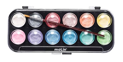 Aquarela Met�lica 12 Cores + 1 Pincel Molin
