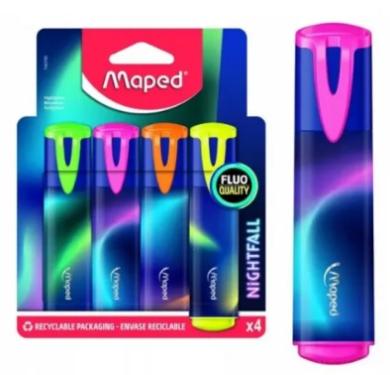 Marca Texto Nightfall Kit com 4 Unididades Maped